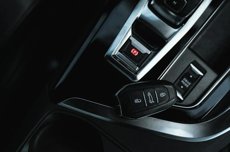 Car keys locked inside a car.