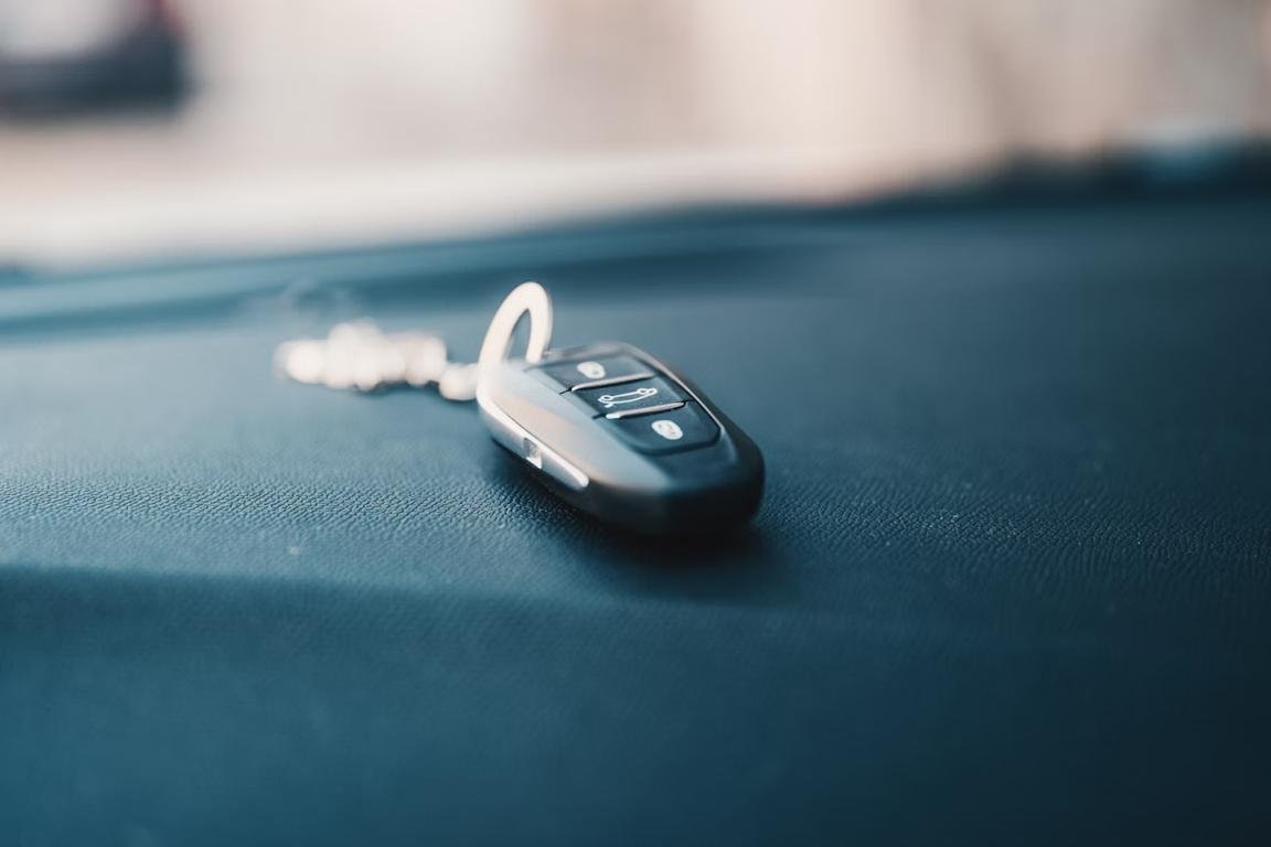 A close-up of a key fob